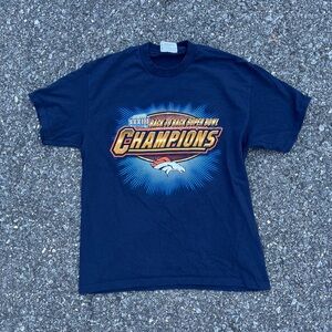 Denver Super Bowl XXXlll Champions Denver Broncos Tee shirt Large Navy Blue